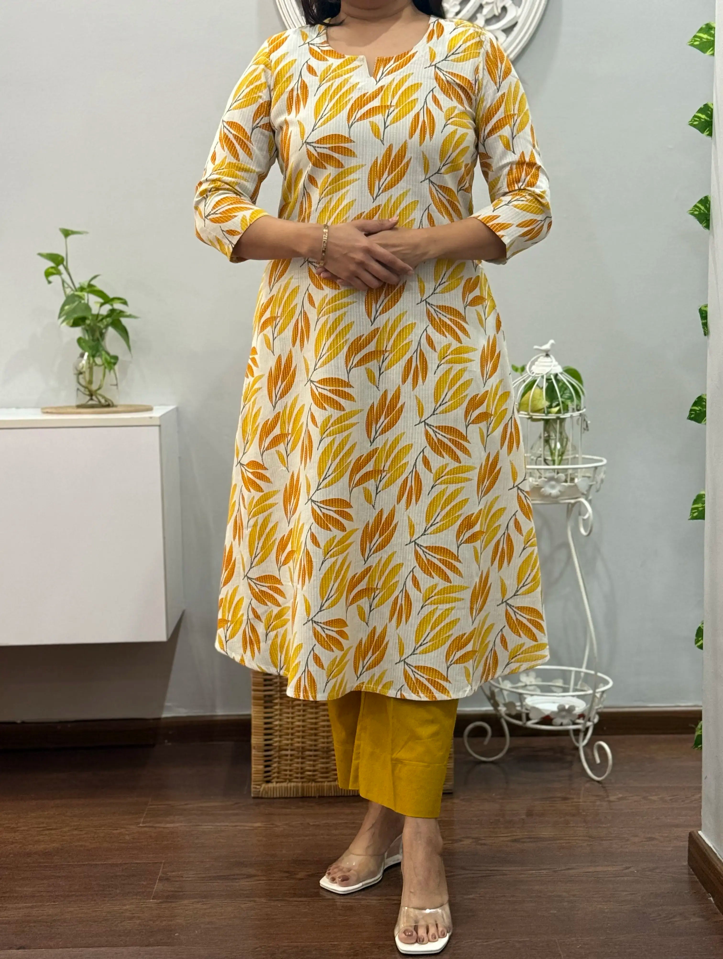 Mustard Meadow A Line Kurta Palazzo Set