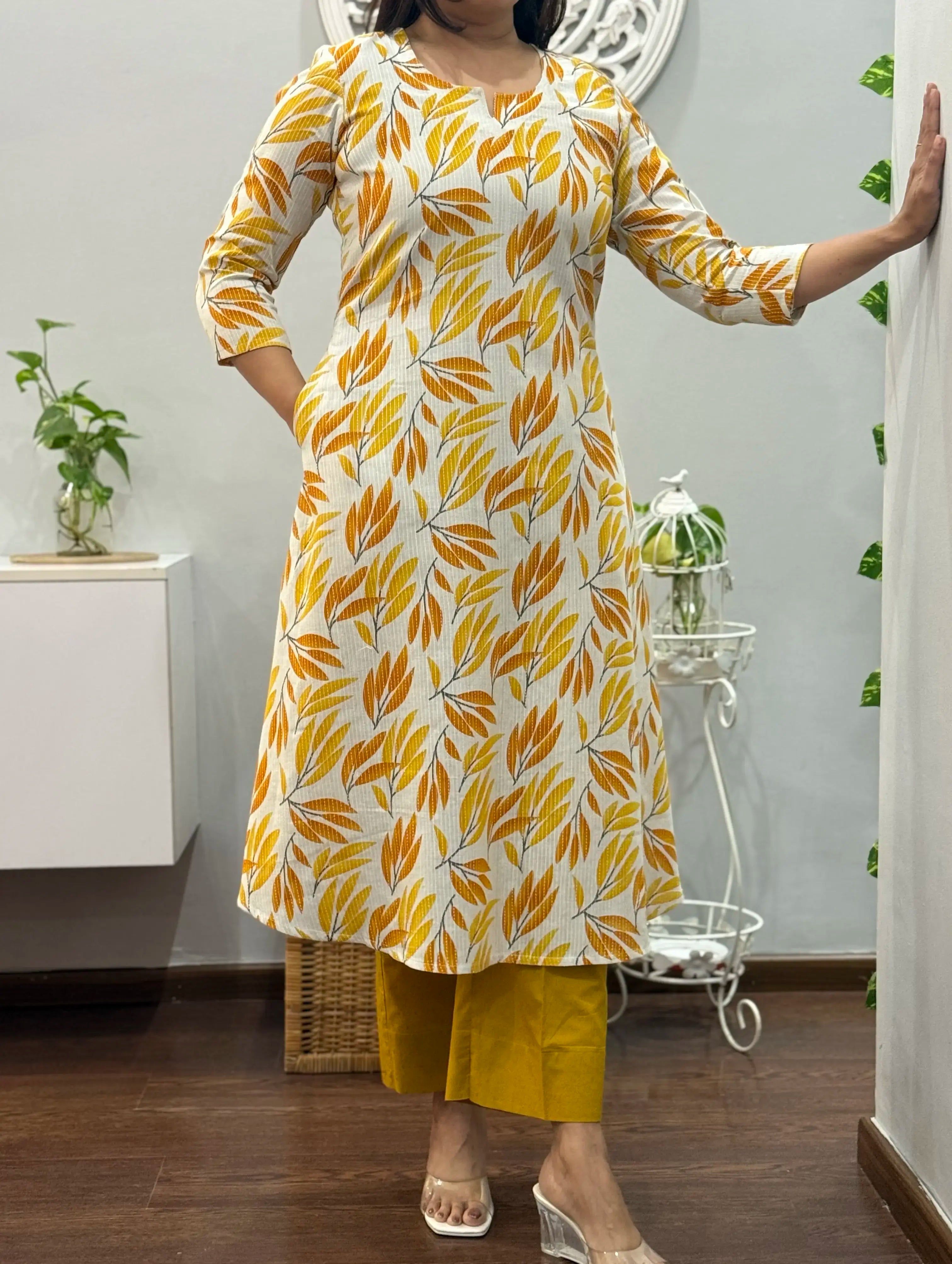 Mustard Meadow A Line Kurta Palazzo Set 2
