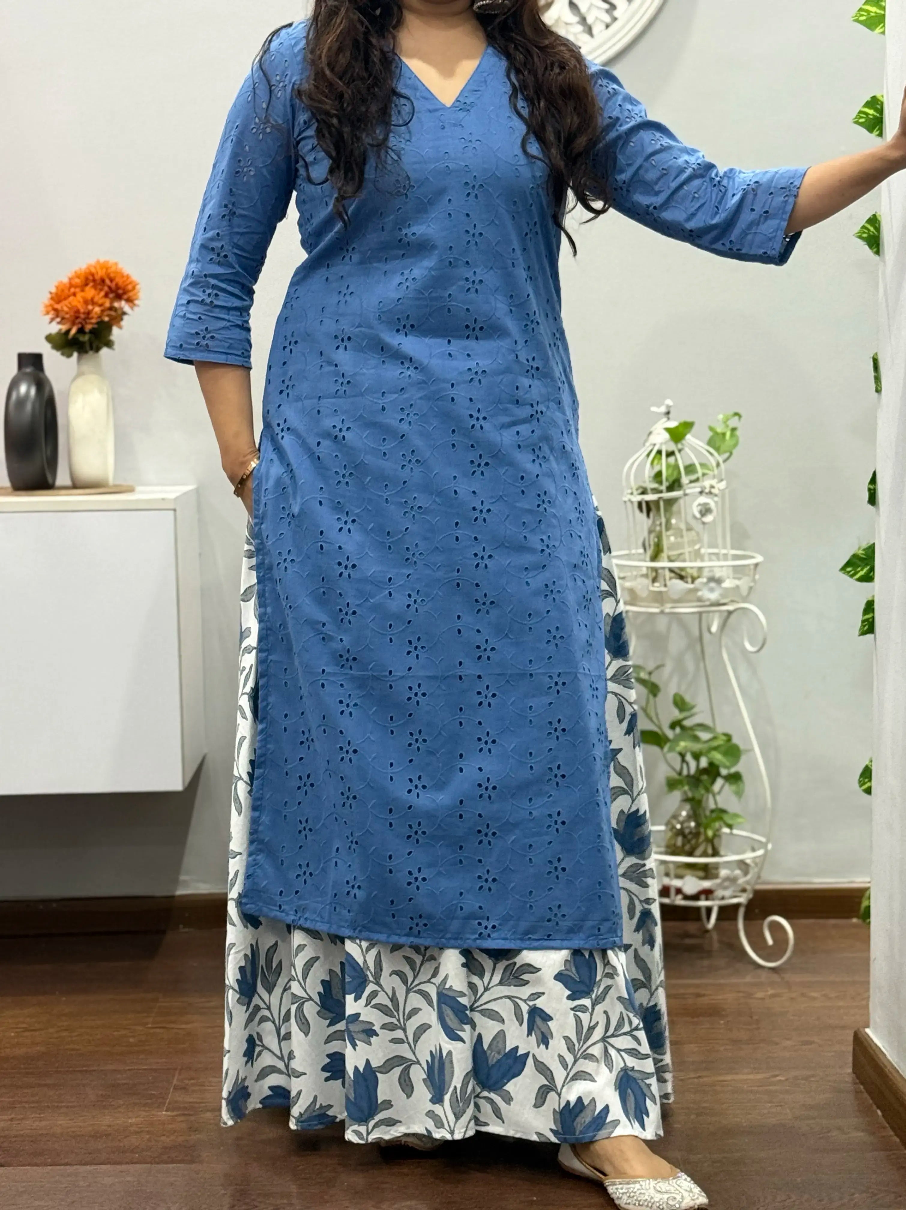 Kyra Schiffli Kurta Palazzo Set 2