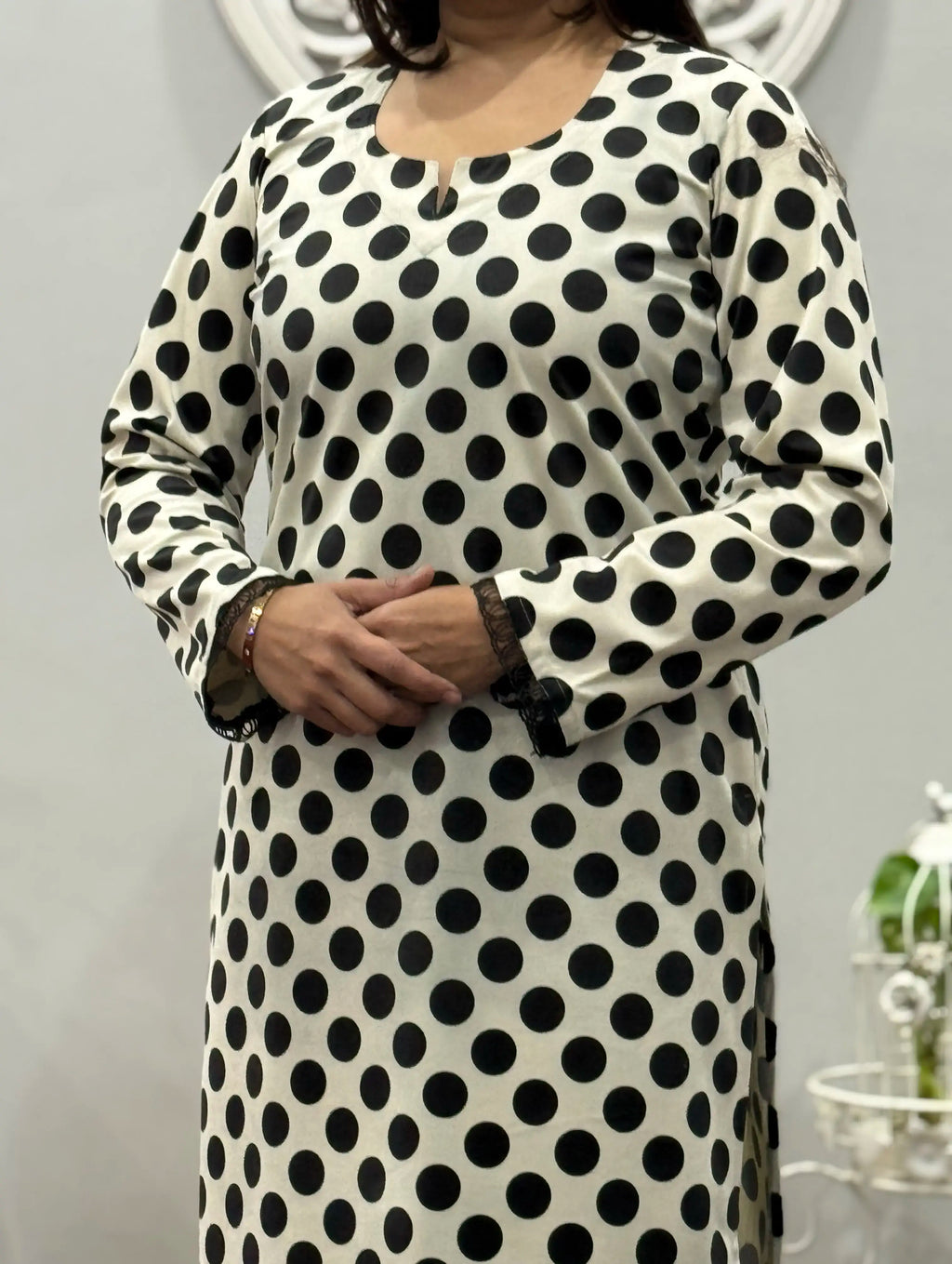 Polka Delight Winter Kurta Palazzo Set 3