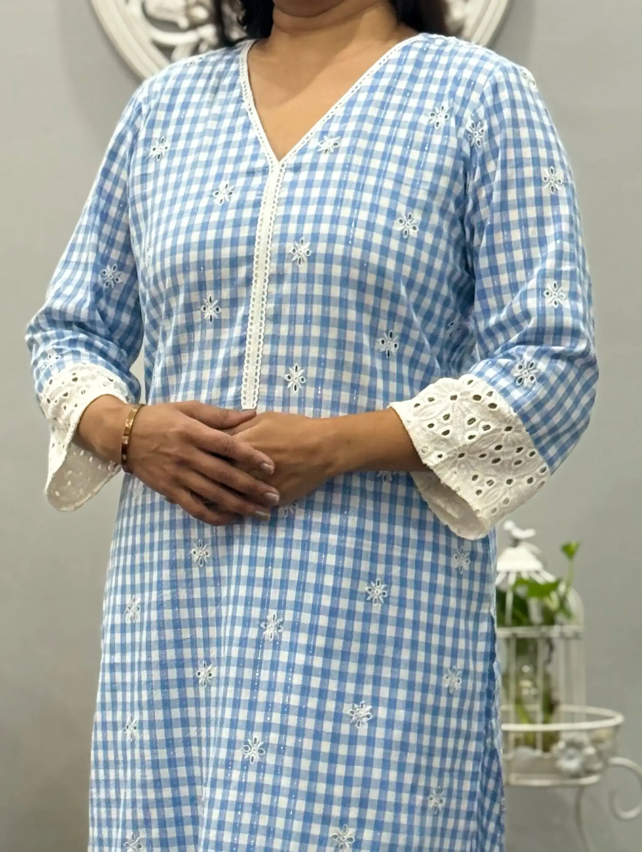 Vintage Checks Kurta Palazzo Set 3