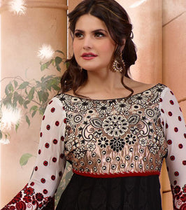 Black & White Indian Pakistani Bollywood Designer Georgette Salwar Kameez Ethnic Wear - Ethnicyug
