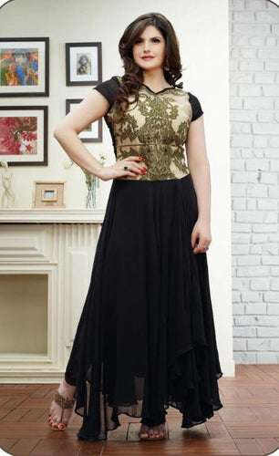 Black & White Indian Pakistani Bollywood Designer Georgette Salwar Kameez Ethnic Wear - Ethnicyug