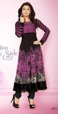 Black & Purple Indian Pakistani Bollywood Designer Georgette Salwar Kameez Ethnic Wear - Ethnicyug
