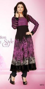 Black & Purple Indian Pakistani Bollywood Designer Georgette Salwar Kameez Ethnic Wear - Ethnicyug