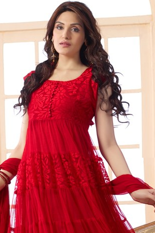 Beautiful Latest Hot Red Anarkali Suit - Ethnicyug