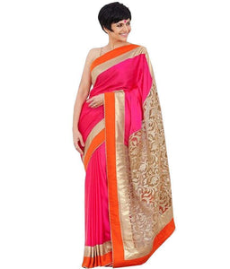 Best Selling Pink Pallu Brasso Saree Order Online - Ethnicyug