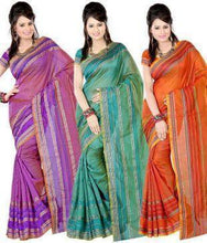 Load image into Gallery viewer, Attractive Combo Pack 3 Cotton Silk Designer Party wear Sarees - Ethnicyug
