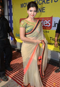 Beige Color Net Saree - Ethnicyug
