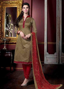 Beige Color Un-Stitched Designer Salwar Kameez - Ethnicyug