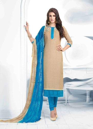 Beige Color Unstitch Embroidered Salwar Kameez - Ethnicyug