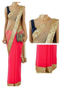 Beige Color Net Saree - Ethnicyug