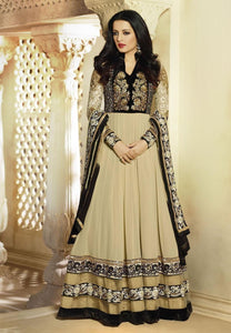 Aesthetic Beige Color Bridal Wear Designer Anarkali Suit - Ethnicyug