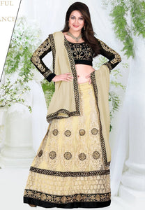 Beige Color Net Designer Lehenga Choli - Ethnicyug