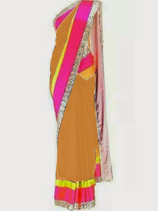Beige Color Georgette Saree - Ethnicyug