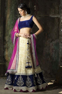 Beige Color Net Lehenga - Ethnicyug